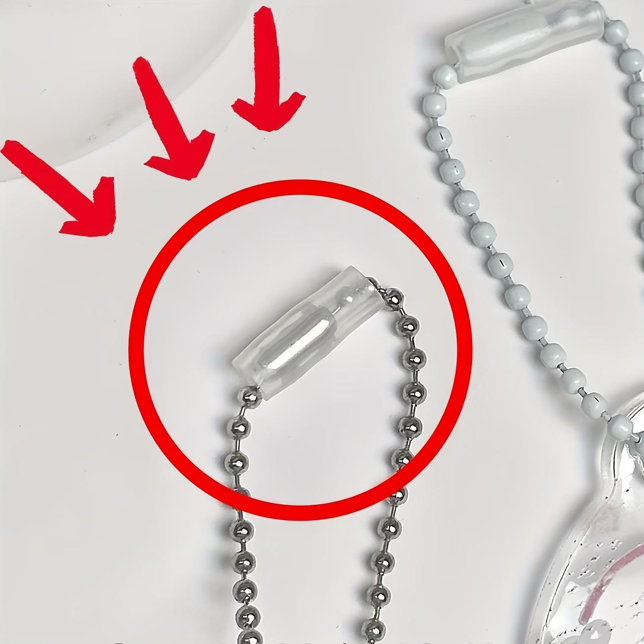 Place Card Holder - ビーズチェーン保護カバー：透明で安全にフィットする紛失防止スリーブ。ジュエリー、キーホルダー、カードホルダーを吊るすためのもの。