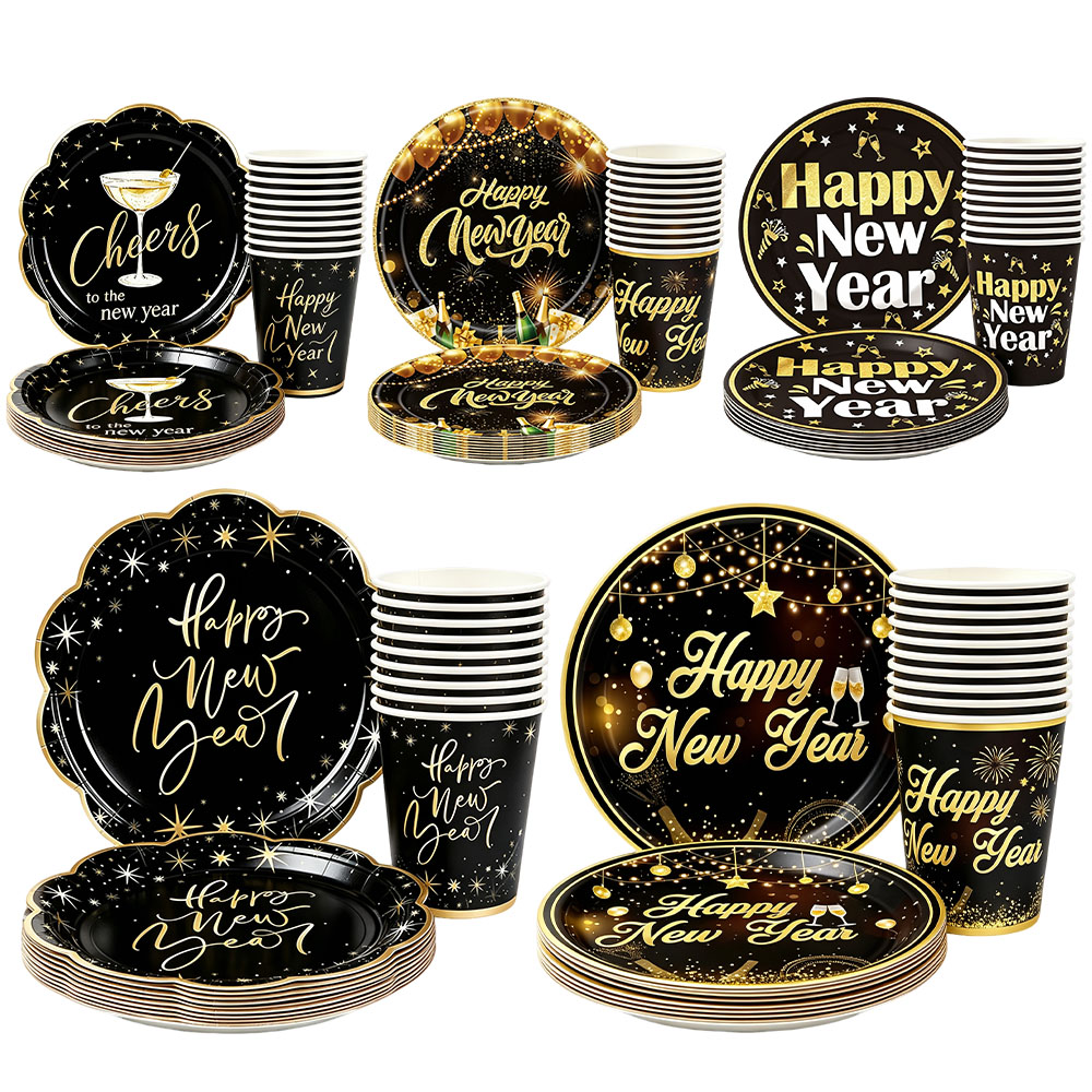 20個/40個/60個入り 新年用ペーパープレート＆カップセ - Wedding Day Supply Kit のレビューと価格