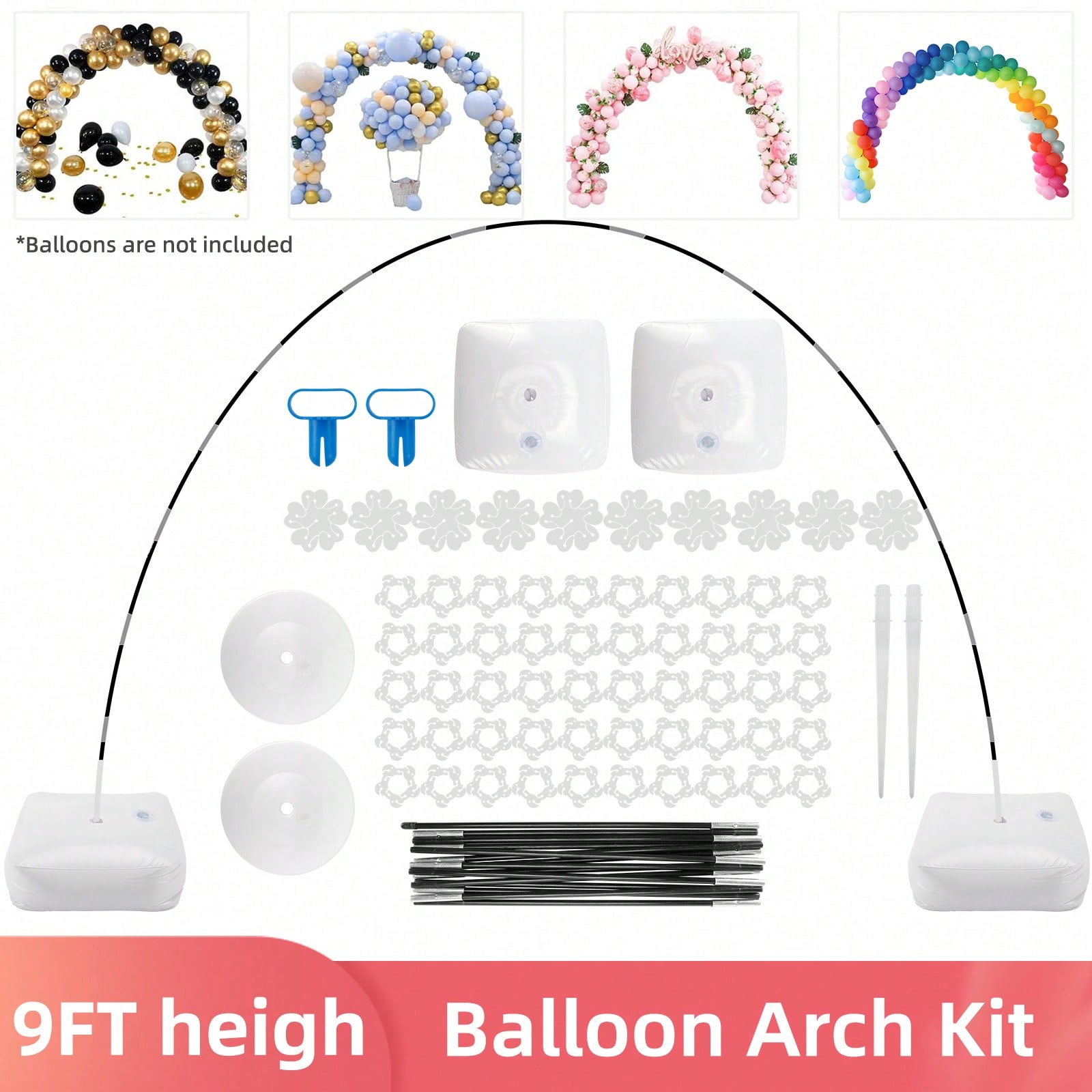 1セット バルーンアーチスタンドキット、幅120インチの調整 - Wedding Balloon Arch のレビューと価格
