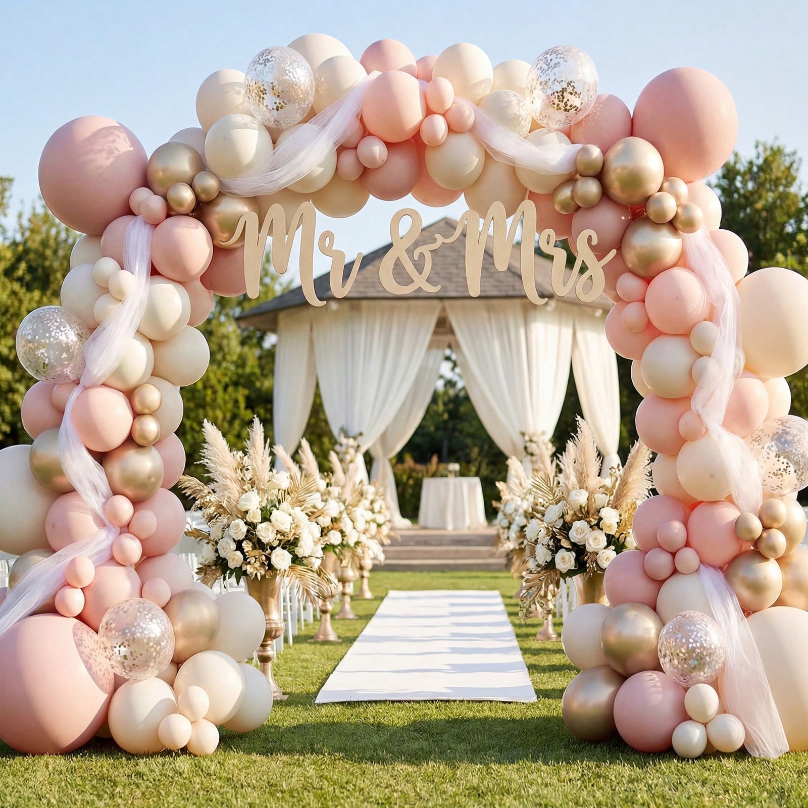 1セット バルーンアーチスタンドキット、幅120インチの調整 - Wedding Balloon Arch のレビューと価格