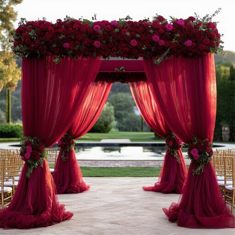 6 メートルのウェディングアーチドレープ生地薄手のシフォンチ - Wedding Balloon Arch のレビューと価格